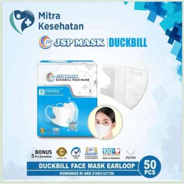 Masker Karet Medis Duckbill JSP Putih 4ply JSP Box Isi 50 Lembar