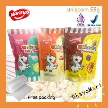Naraya uniqcorn popcorn Bag / Naraya popcorn kantong kecil / naraya popcorn aneka rasa 55grm Sweet &