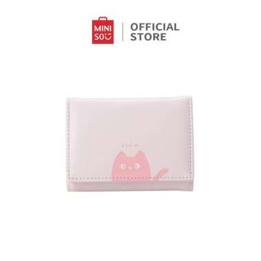 Miniso Dompet Wanita Women's Wallet Cute Kitten Short Tri-Fold Wallet 7 Slot Kartu 1 Slot Uang Kerta