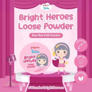 PIGEON Teens Bright Heroes Series | Skincare Perawatan Wajah LOOSE POWDER
