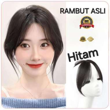 WIG TOUPEE REAL HUMAN HAIR TOUPEE RAMBUT ASLI 3D PENAMBAH VOLUME RAMBUT KLIP PONI DEPAN BELAKANG PRE
