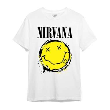 KAOS GAUL BAND NIRVANA SMILE Putih XXL