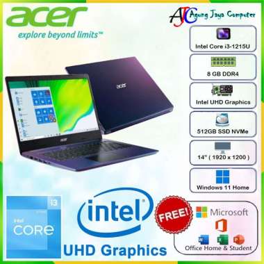 Acer Aspire Lite AL1-14M-3MID /Intel Core i3-1215U/8GB/512GB SSD/14″ WUXGA/Win 11 Home+OHS 2021/Magi