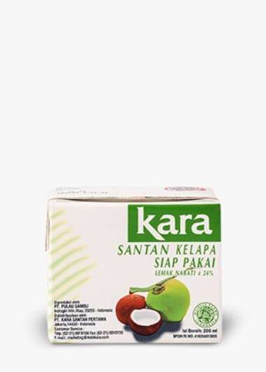 Promo Harga Kara Coconut Cream (Santan Kelapa 200 ml - Blibli