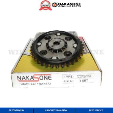 Gear set Gir set supra x 125 helm in NAKASONE 14-36T/428H-108 Girset rantai supra x 125 helm in