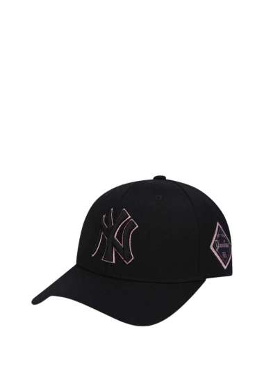 Diamond logo Patch Ball Cap - NY Yankees Black Pink
