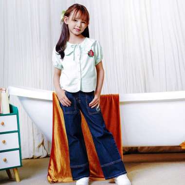 Celana Kulot Denim Anak Perempuan Navy/ Cullote Denim Girl Navy/ RJG Ariel 4 tahun