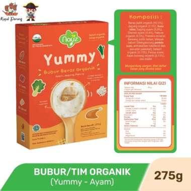 Nayz Bubur Tim Bayi Organik usia 8+ Tematik 275g - Yummy (Ayam)