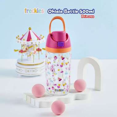 Freckles Ohlala Water Bottle Tritan - Botol Minum Anak Tritan Anti Tumpah BPA Free Princess 500ml