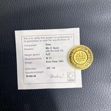 Logam Mulia Antam 1 Dinar IMN 4,25Gram