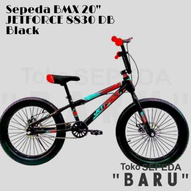 TB - Sepeda BMX JETFORCE Ukuran 20 Inch Ban 3.0 Disc Break Black