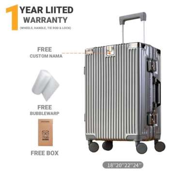 Dream Koper 22 inch 24 inch Free Custom Nama & Logo TSA Lock Roda 360° M101 Kabin Grey