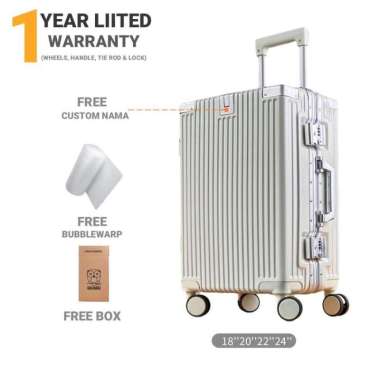Dream Koper 22 inch 24 inch Free Custom Nama & Logo TSA Lock Roda 360° M101 Kabin Putih