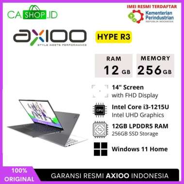 Laptop Axioo MyBook Hype R3 RAM 12GB 256GB Notebook Intel i3-1215U Windows New Original Garansi Resm