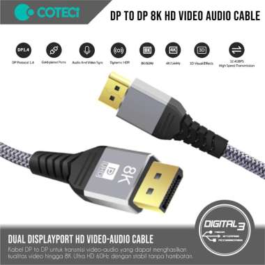COTECI Display Port 1.4 Cable Display DP to DP 8K @60Hz HDR Image 4K @144Hz High-Definition Kabel Vi