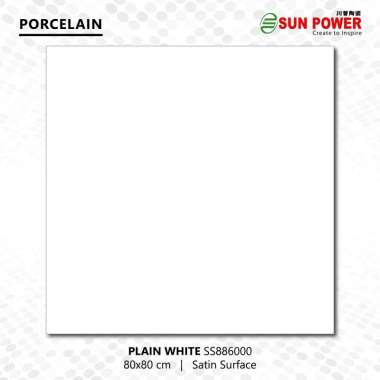 Granit Lantai Honed ( Satin ) 40x80 || 80x80 - Plain White || Sun Power 80x80