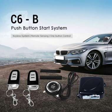 Zeepin Push Start Ignition Car Keyless Entry with Remote Control - C6-B Hitam