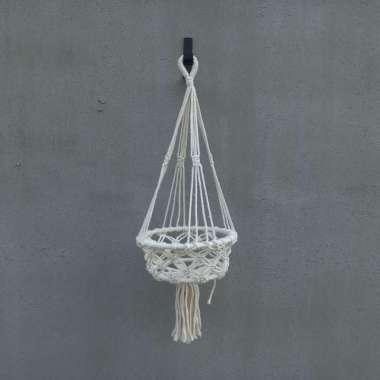 Keranjang Gantung Rajut Tali Pot Bunga Unik Home Decor