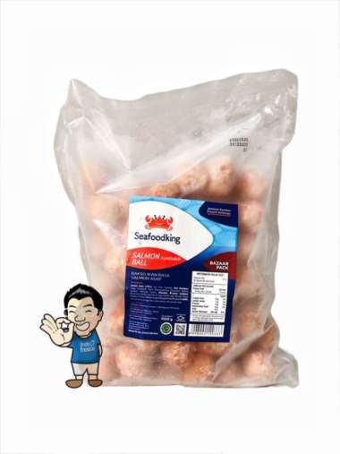 SeafoodKing Bakso Ikan rasa Salmon- Salmon Flavour Ball 1 Kg