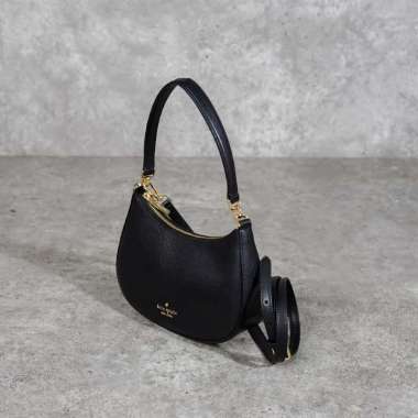 tas KATE SPADE PAIGE GHW BLACK PATENT LEATHER HOBO BAG WITH LS 100% ORIGINAL 24X14X7CM