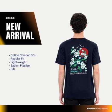 Erigo T-Shirt Ushijama Navy - Kaos Unisex S