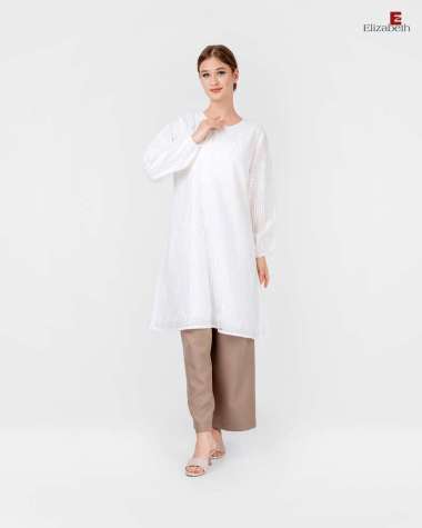 Elizabeth Clothing - Tunik Shimmer | Lengan Balon 0595-2071 Semua Ukuran Broken White