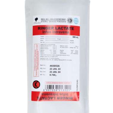 Cairan Infus RL Ringer Lactate 500 ml - Ringer Laktat