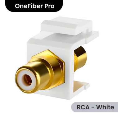Coupler Keystone Jack Audio RCA Putih Onefiber