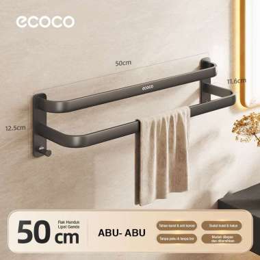 ECOCO Alumunium Towel Hanger - Gantungan Handuk Aluminium Rak Gantung Handuk Dinding Gantungan Handu