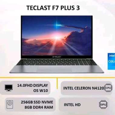 LAPTOP MURAH TECLAST F7 PLUS 3 : INTEL N4120 QUADCORE,8GB, SSD 256GB,14.0" FHD, WIN 10 PRO