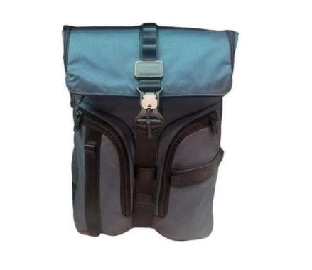 TUMI Surveillance Flap Backpack Bag - Tas Ransel - Navy Coated Canvas