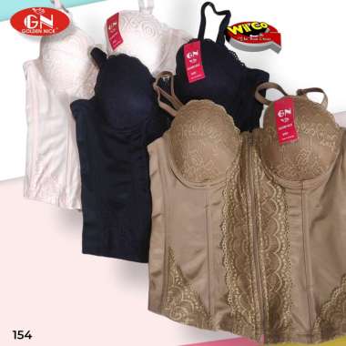 B154 Golden Nick Corset Body Shaper Long Torso, Corset Full Body Size 40 - 44 Cokelat 44B