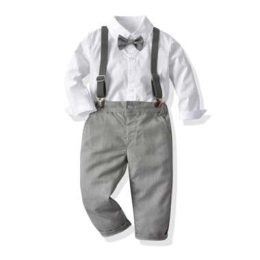 SB Setelan Kemeja celana panjang Anak laki-laki SUSPENDER Set 1-6TAHUN baju anak Berkualitas 130 put