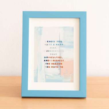 Bingkai Foto Pigura A4 - Minimalist Wooden Photo Frame A4 Sky Blue
