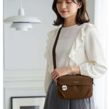 JIELSHI Anila 2078# Tas Selempang Wanita Bahan Parasut Premium Anti Air Muat Hp Dompet SL.435 Abu