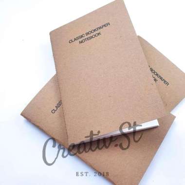 [Tulis Id]Basic Brown Sewn Notebook Plain Polos Jahit b5