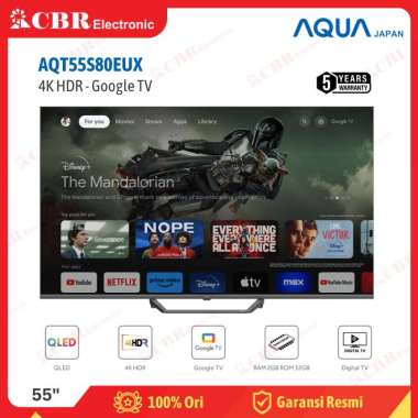 TV AQUA 55 Inch LED AQT55S80EUX (4K QLED – Digital – Google TV)