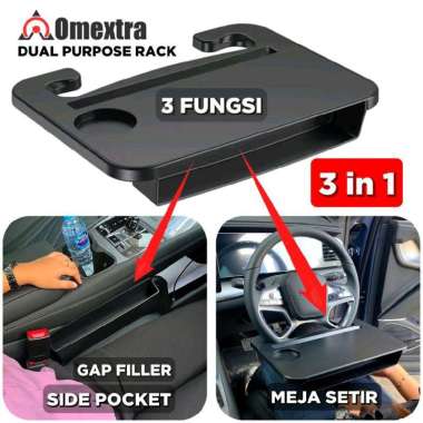 3 in 1 Omextra Meja Setir Mobil Side Pocket Jok Gap Filler Pengisi Celah Jok Mobil Car Seat Organize