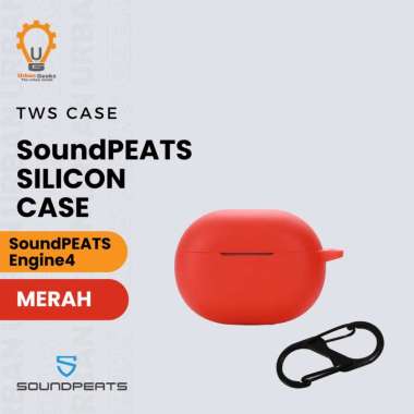 Earphone Case Silicone Case untuk SoundPeats Engine 4 Red