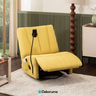 Dekoruma MACHI Sofa Recliner 1 Seater Multifungsi / Sofa Santai Kain Premium Fabric 1 Dudukan - Kuni