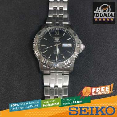 JAM TANGAN PRIA SEIKO 5 ORIGINAL SEIKO 5 SNZJ33 SEIKO 5 SNZJ33 SILVER STAINLES KOMBINASI BLACK DIAL 