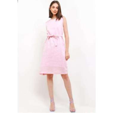 STYLE BUTIK Abigail A-Line Korean Linen Dress M Pink