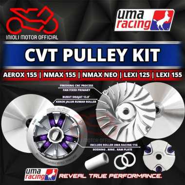 PAKET PULLEY SET PULLY RUMAH ROLLER UMA RACING AEROX 155 NMAX 155 LEXI 125 LX 155 NMAX NEO AEROX OLD