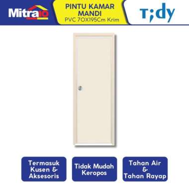 Tidy Pintu Kamar Mandi Pvc Bukaan Kiri/ Kanan 70X195 Cm Premium Cream