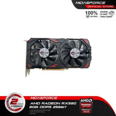 VGA Midasforce AMD RX580 DDR5 256bit 8GB Garansi 2 Tahun