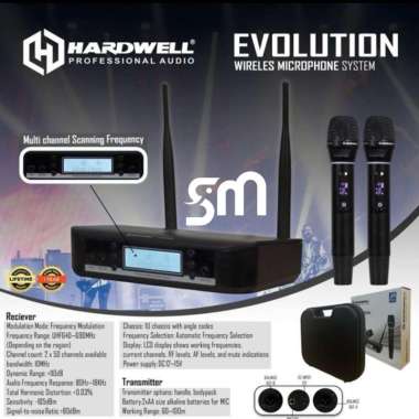 Mic Wireless Hardwell Evolution Dynamic Microphone Professional Karaoke