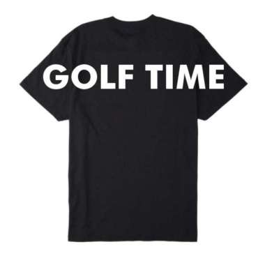 Eastlore Men Golf Font in Back Cotton T-shirt 100% Original L