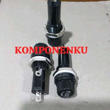 Hrg 1 pcs FUSE HOLDER BULAT BESAR 6x30mm TANPA SEKRING RUMAH