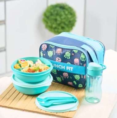 Tas Bekal Kotak Makan Anak Set Tempat Bekal Sekolah motif lucu ungu