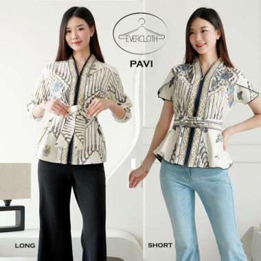 Evercloth Pavi Atasan Batik Perempuan Kutu Baru Kebaya Encim Couple Batik Modern Blus Batik Sarimbit